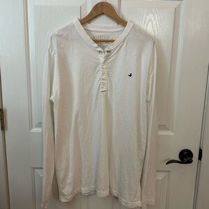Brooksfield White Long Sleeve Henley Shirt